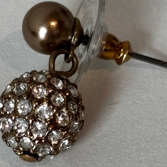 Disco ball earrings/ gold tone - Picture 3 of 6